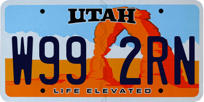 UT license plate W992RN