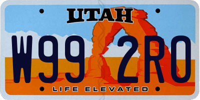 UT license plate W992RO