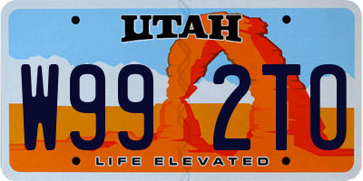 UT license plate W992TO