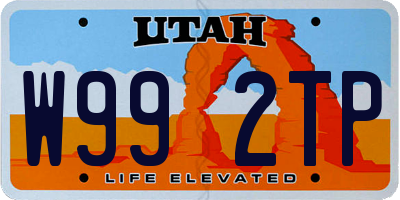 UT license plate W992TP