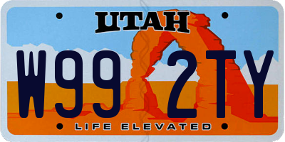 UT license plate W992TY