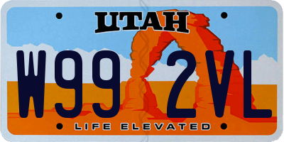 UT license plate W992VL