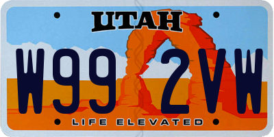 UT license plate W992VW