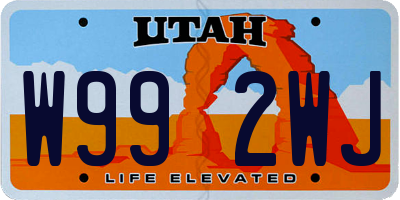 UT license plate W992WJ