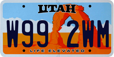 UT license plate W992WM