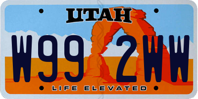 UT license plate W992WW