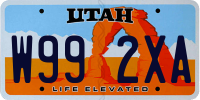UT license plate W992XA