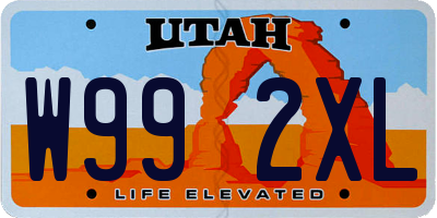 UT license plate W992XL