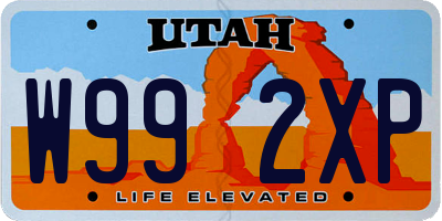 UT license plate W992XP