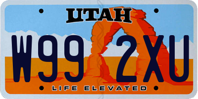 UT license plate W992XU