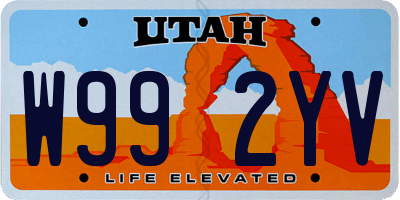 UT license plate W992YV
