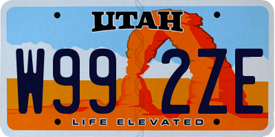 UT license plate W992ZE