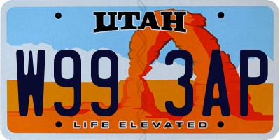 UT license plate W993AP