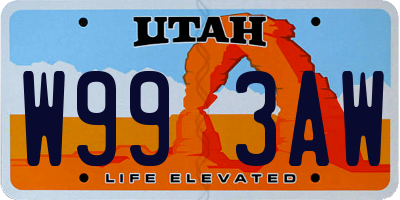 UT license plate W993AW