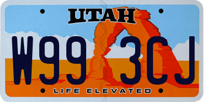 UT license plate W993CJ