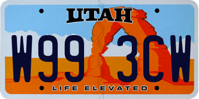 UT license plate W993CW