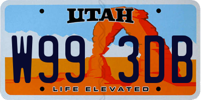 UT license plate W993DB