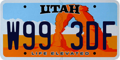 UT license plate W993DF
