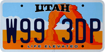 UT license plate W993DP