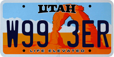 UT license plate W993ER