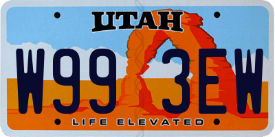 UT license plate W993EW