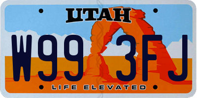 UT license plate W993FJ