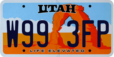 UT license plate W993FP