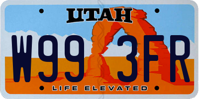 UT license plate W993FR