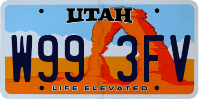 UT license plate W993FV