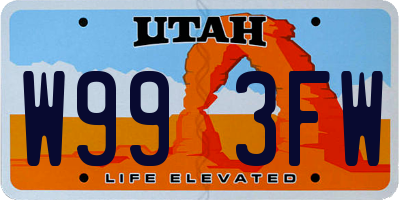 UT license plate W993FW