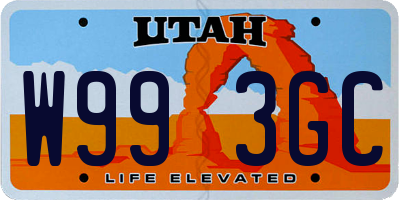 UT license plate W993GC