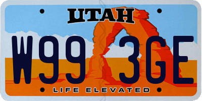UT license plate W993GE