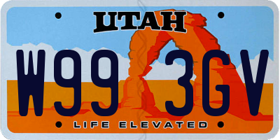 UT license plate W993GV