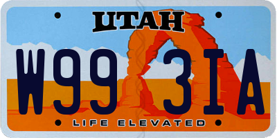 UT license plate W993IA