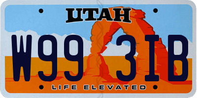 UT license plate W993IB