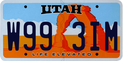 UT license plate W993IM