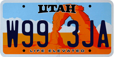 UT license plate W993JA