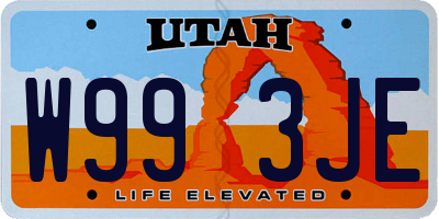 UT license plate W993JE