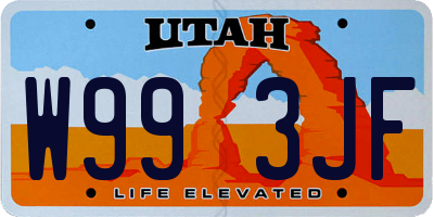 UT license plate W993JF