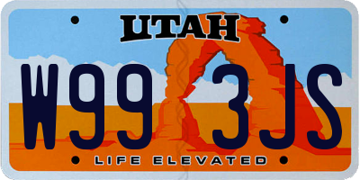 UT license plate W993JS