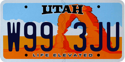 UT license plate W993JU