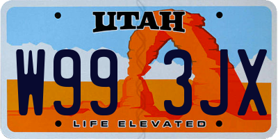 UT license plate W993JX