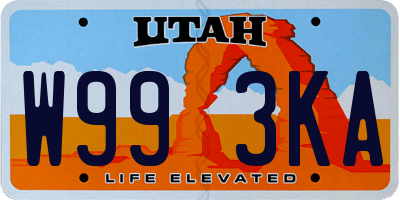 UT license plate W993KA