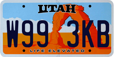 UT license plate W993KB