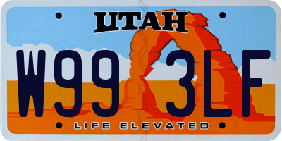 UT license plate W993LF