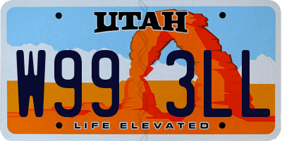 UT license plate W993LL