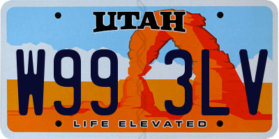 UT license plate W993LV