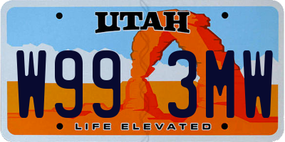 UT license plate W993MW