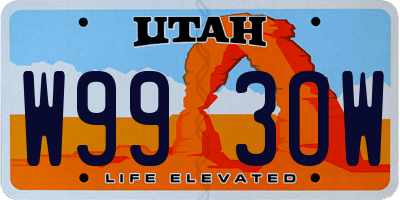 UT license plate W993OW