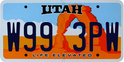 UT license plate W993PW